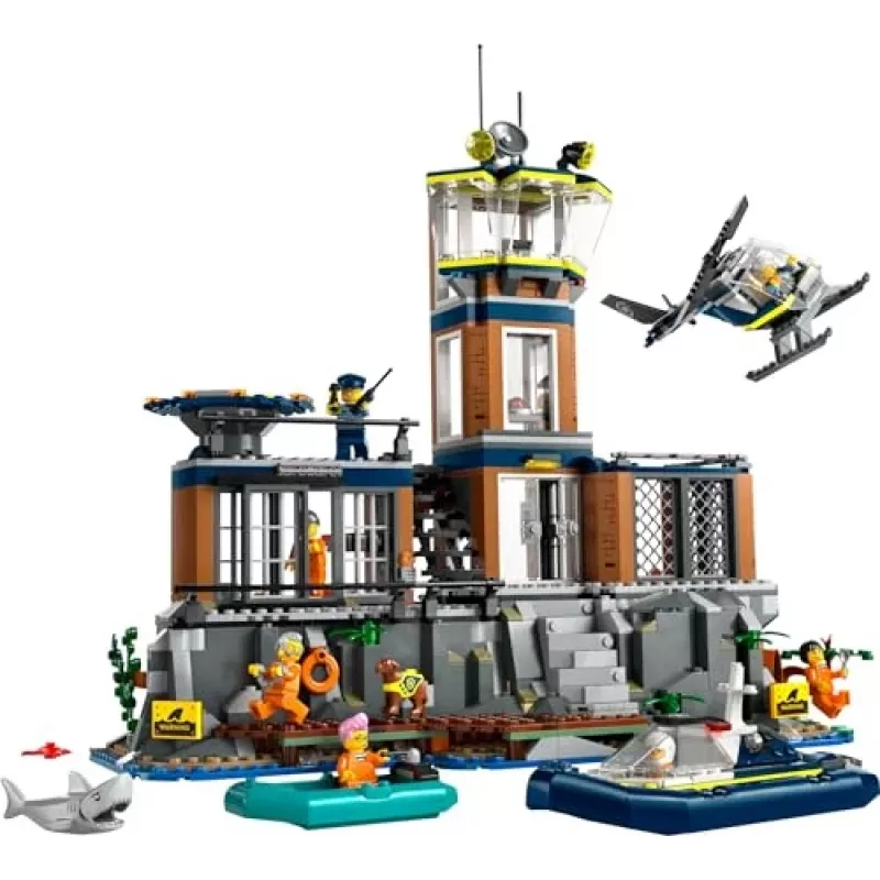 LEGO City Zabawka konstrukcyjna Posterunek policji Wyspa więzienna 60419 — 980 elementów, 7 minifigurek, 370×400×160 mm