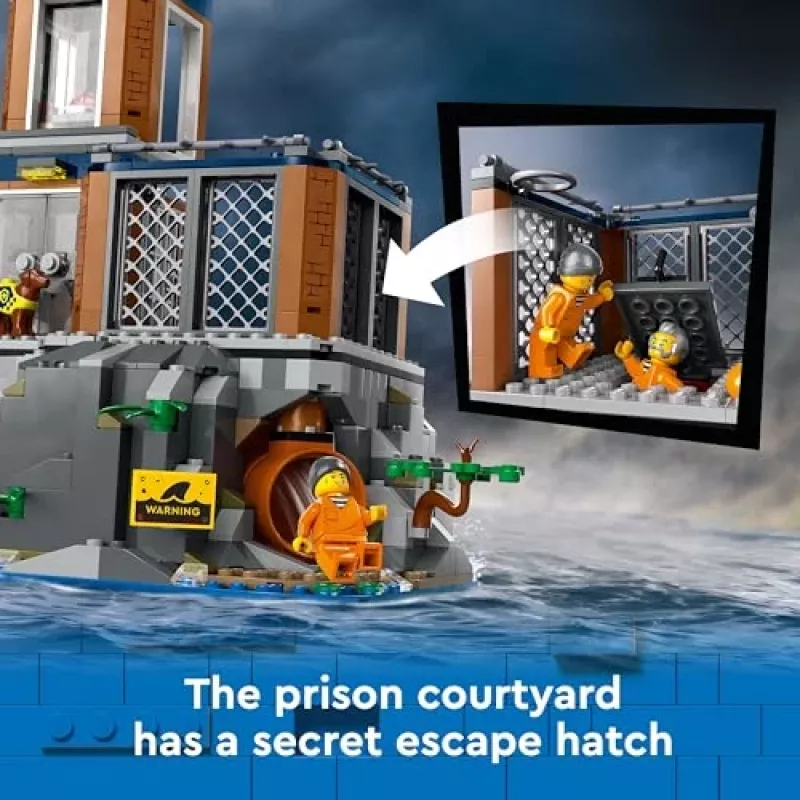 LEGO City Zabawka konstrukcyjna Posterunek policji Wyspa więzienna 60419 — 980 elementów, 7 minifigurek, 370×400×160 mm