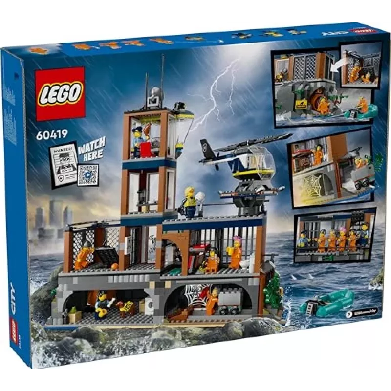 LEGO City Zabawka konstrukcyjna Posterunek policji Wyspa więzienna 60419 — 980 elementów, 7 minifigurek, 370×400×160 mm