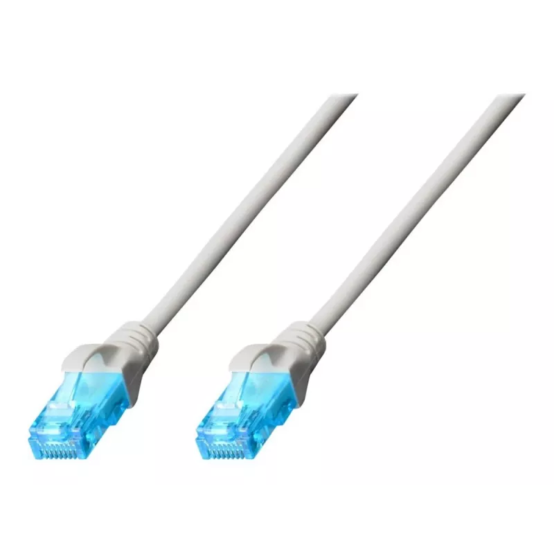 DIGITUS - Kabel krosowy - RJ-45 (M) na RJ-45 (M) - 25 m - UTP - KAT. 5e - ekranowany, bezzaczepowy - szary