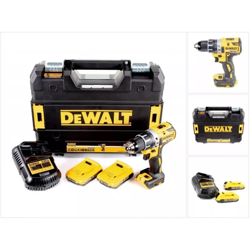 Wiertarko-wkrętarka akumulatorowa DeWalt DCD791D2-QW, 18V Li-Ion, 2×2Ah akumulatory, bezkluczowy uchwyt 13 mm, 70 Nm, 1,5 kg