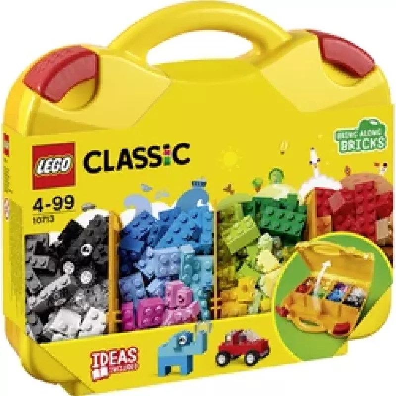 LEGO 10713 Classic Kreatywna Walizka do Przechowywania Zabawek z Kolorowymi Klockami, Prezent dla Dzieci od 4 lat, Chłopców i Dziewczynek