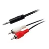 Equip 3.5mm Male to 2xRCA Male Stereo Audio kabel, 2.5m, 3.5mm, Male, 2 x RCA, Male, 2.5 m, Czarny