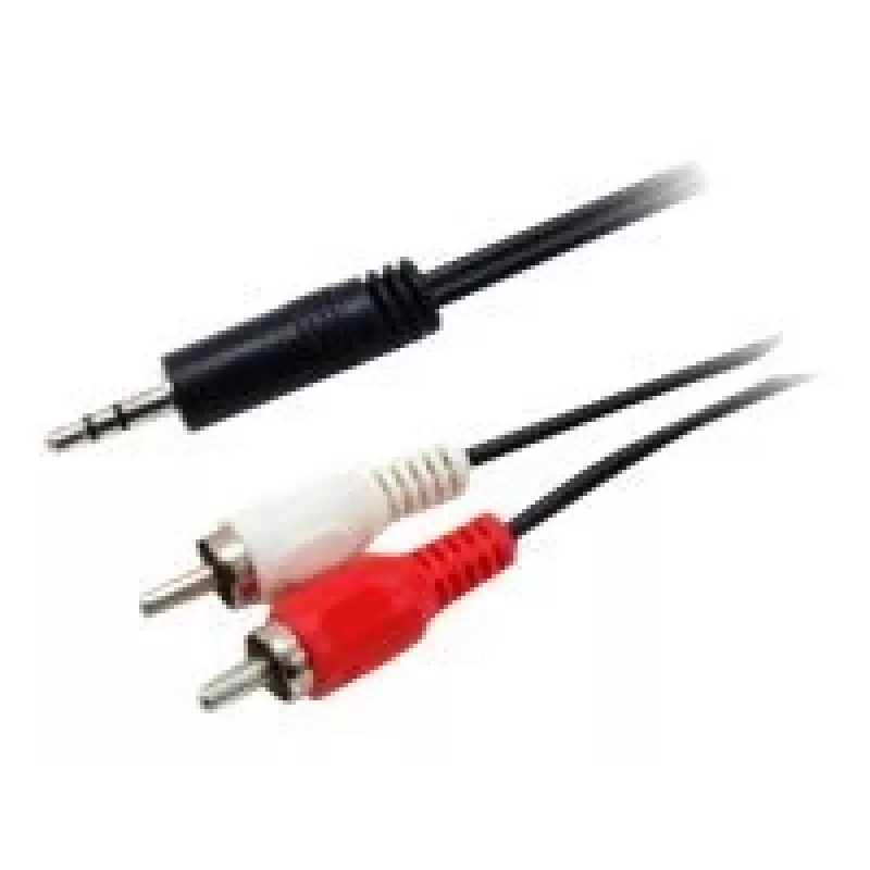 Equip 3.5mm Male to 2xRCA Male Stereo Audio kabel, 2.5m, 3.5mm, Male, 2 x RCA, Male, 2.5 m, Czarny