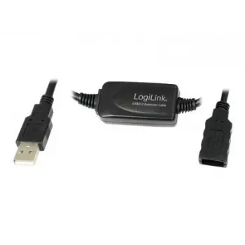 LogiLink UA0143 Kabel USB USB 2.0 Wtyk USB-A do Gniazda 10,00 m Czarny