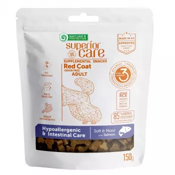 Miękkie przysmaki treningowe dla psów Nature’s Protection Salmon 150 g — hipoalergiczny smak łososia, białko 21%, wilgotność 20%
