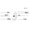 Hikvision DS-PDPC12P-EG2-WE(B) Tri-X Bezprzewodowy czujnik ruchu PIR z kamerą
