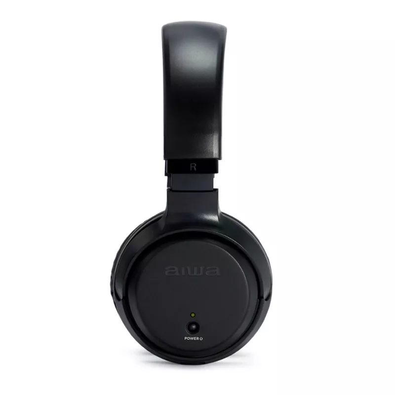 AIWA WHF-930D Bezprzewodowe słuchawki nauszne z aktywną redukcją szumów, Bluetooth 5.0, przetworniki 40 mm, bateria do 28 h, USB-C, składane, czarne