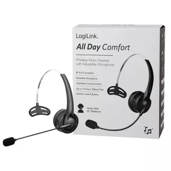LogiLink BT0075 On-Ear Bluetooth Headphones Black