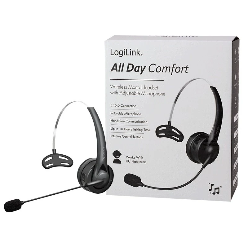 LogiLink BT0075 On-Ear Bluetooth Headphones Black