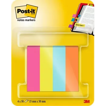 3M Post-it Page Marker 670-4-POP Assorted 4x50 Sheets/Pack