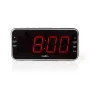Nedis CLAR004BK Radio Alarm Clock z Wyświetlaczem LED, Tunerem FM, Podwójnym Budzikiem, Projekcją, AUX, Czarny
