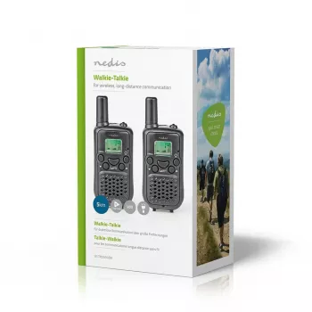 Zestaw krótkofalówek Nedis WLTK0500BK, zasięg 5 km, 8 kanałów, PMR446