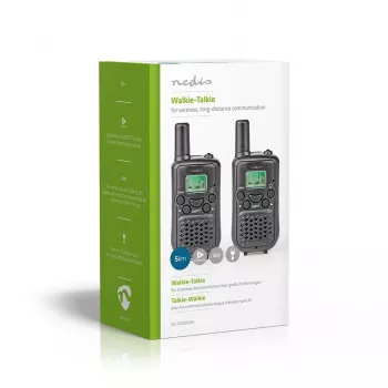 Zestaw krótkofalówek Nedis WLTK0500BK, zasięg 5 km, 8 kanałów, PMR446