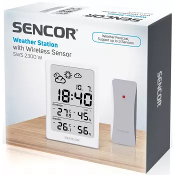 SENCOR Multifunctional Station SWS 2300 W - Stacja pogodowa z zegarem, budzikiem i czujnikiem zewnętrznym