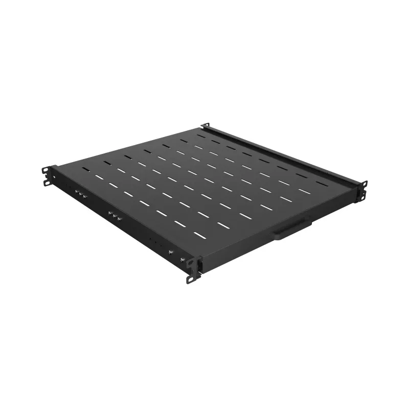 Lanberg 19 cali 1U Wysuwana Półka Rack 500mm Głębokość Czarna 35kg Nośność