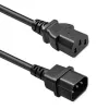 QOLTEC Przewód zasilający IEC C13 C14 3x0,75mm² Czysta miedź 1,8m Czarny
