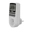 SAVIO AE-03 cyfrowy programator czasowy z wyświetlaczem LCD, 10 programów, 16A, wtyk Schuko, biały