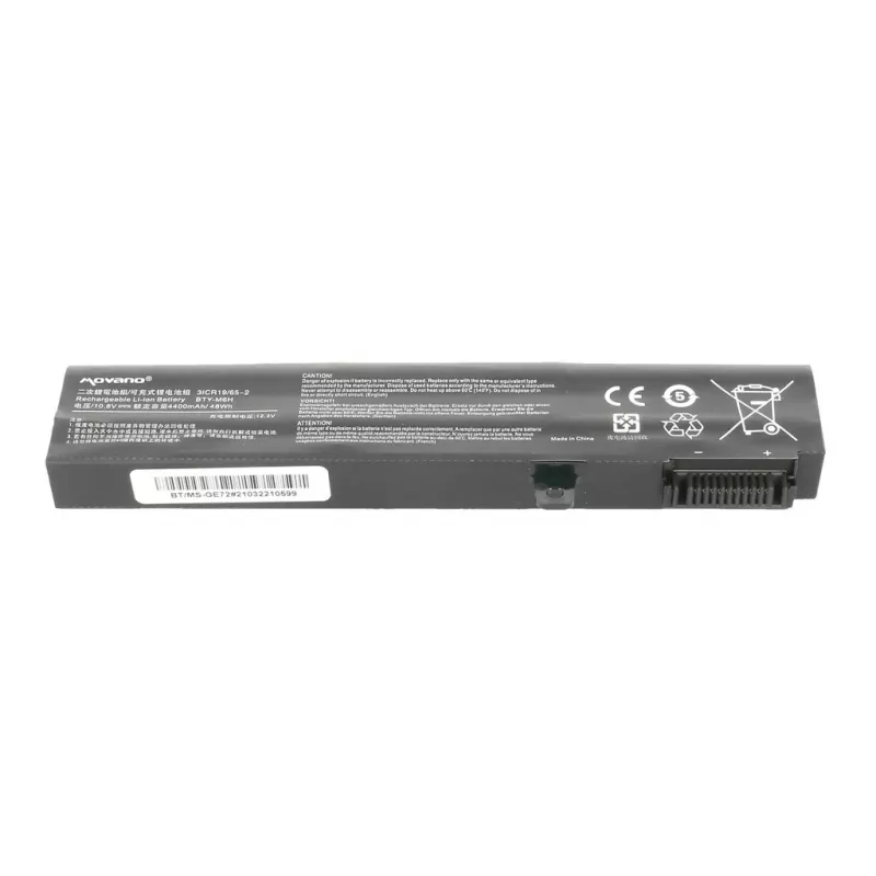 Bateria MOVANO BTY-M6H do MSI CX62 GE62 GE72 GL72 PE70 - 4400 mAh (48 Wh)