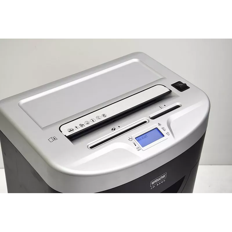 Niszczarka WALLNER JP 826C, cięcie krzyżowe, P-4, 8 arkuszy, 15 L, czarna