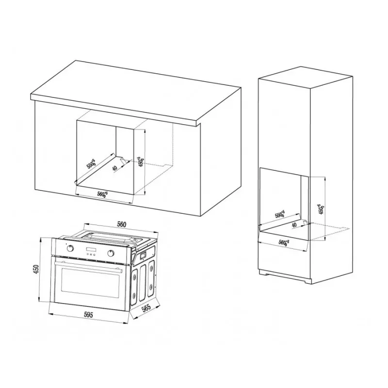Piekarnik kompaktowy MPM-63-BOK-24, 24L, 1500W, Czarny