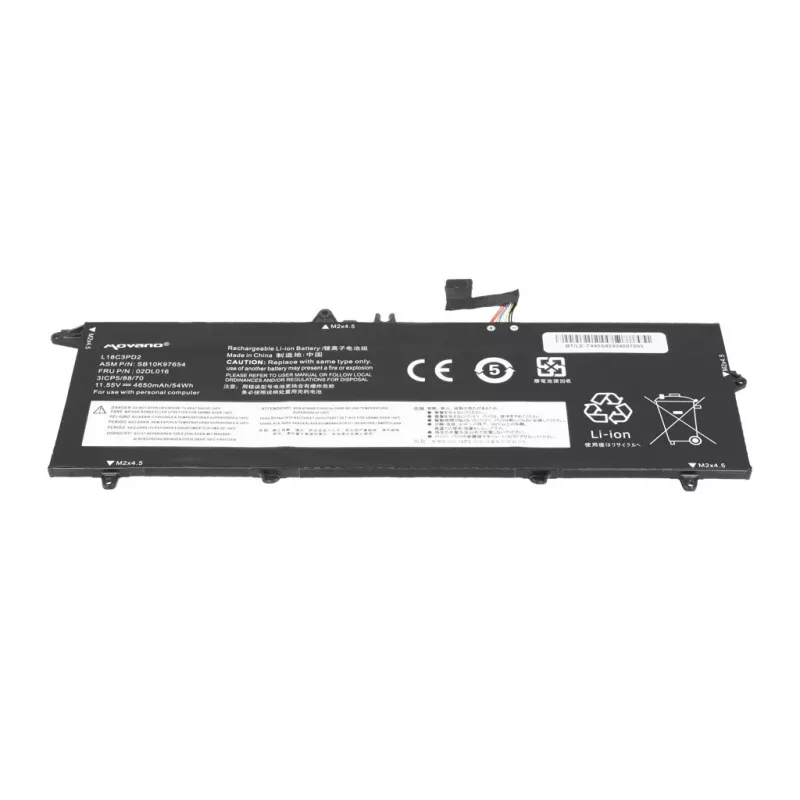 Bateria MOVANO L18C3PD2 do Lenovo ThinkPad T490s T495s T14s - 4650 mAh (54 Wh)