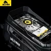 WILDMAN XT5 Frame Bag Black - Bicycle Top Tube Bag with Phone Pocket, Water-Resistant PU Leather