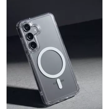Crong Hybrid Clear Magnetic Case do Samsung Galaxy A57, przezroczysty, kompatybilny z MagSafe