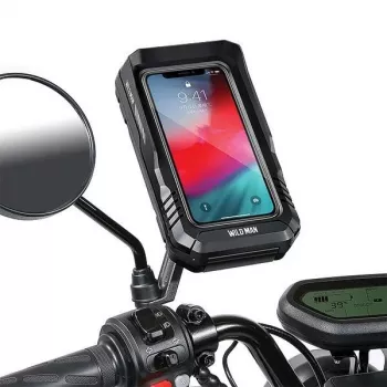 WILDMAN FK3 Torba na ramę rowerową z uchwytem na telefon, Czarny