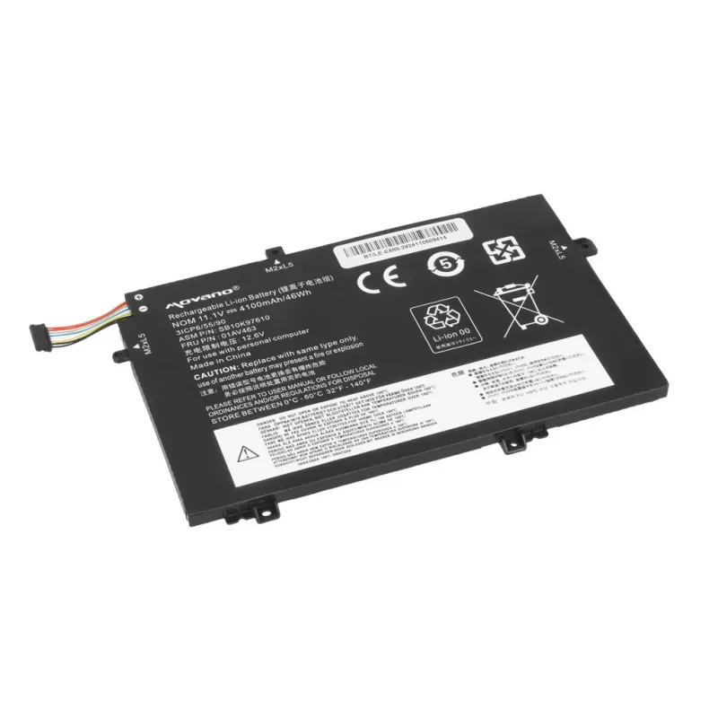 MOVANO Bateria 01AV463 SB10K97610 do Lenovo L480 L490 L580 L590 L14 L15 - 4100 mAh (46 Wh)