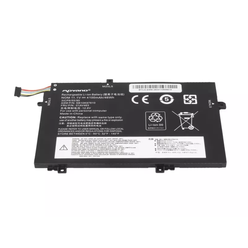 MOVANO Bateria 01AV463 SB10K97610 do Lenovo L480 L490 L580 L590 L14 L15 - 4100 mAh (46 Wh)