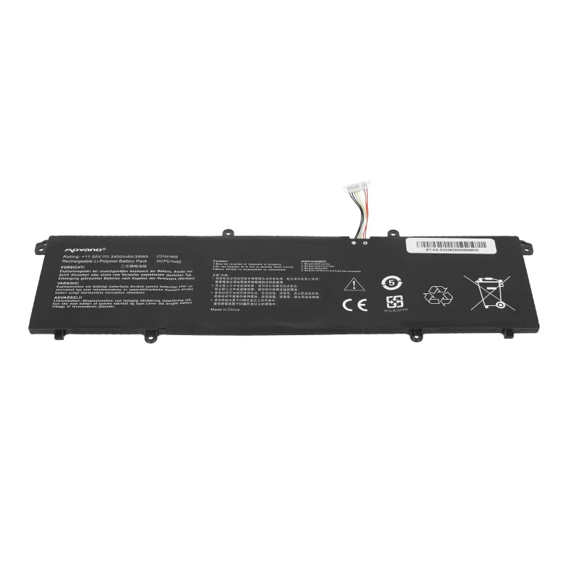 MOVANO Battery C31N1905 do ASUS VivoBook S14 M433 S433 S433FL S15 S533 S533EQ - 3400 mAh (39 Wh)