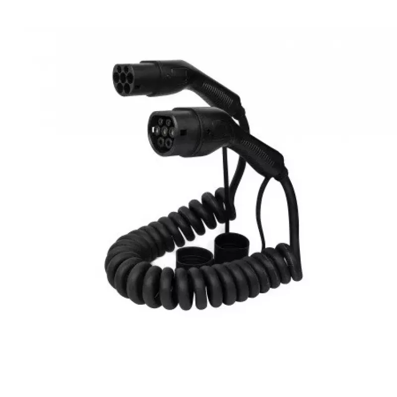DEFENZO Spiro AC7 7m Type 2 EV Charging Cable 32A 3-Phase 22kW Black