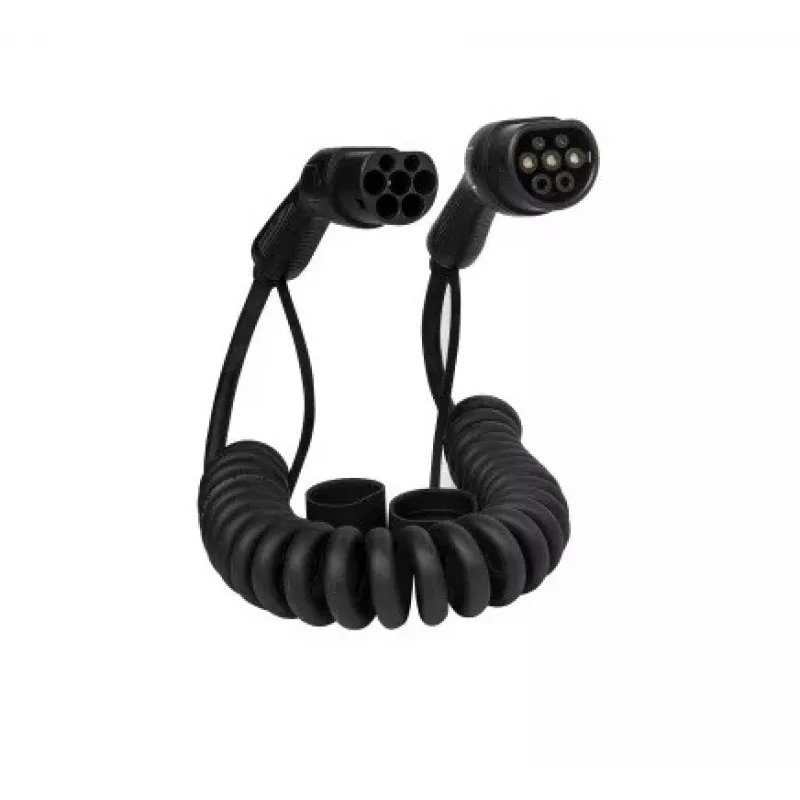 DEFENZO Spiro AC7 7m Type 2 EV Charging Cable 32A 3-Phase 22kW Black