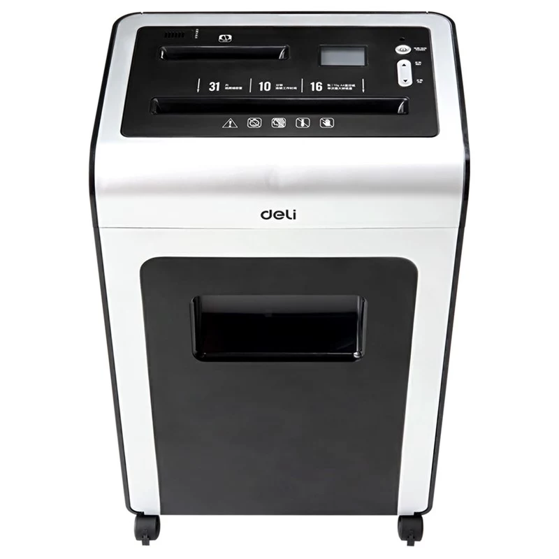Niszczarka dokumentów DELI E9917EU, cięcie krzyżowe, 10 arkuszy, 20L, czarna