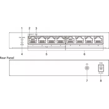 Hikvision DS-3E0508P-O 8-Port 4-PoE Niezarządzalny Switch