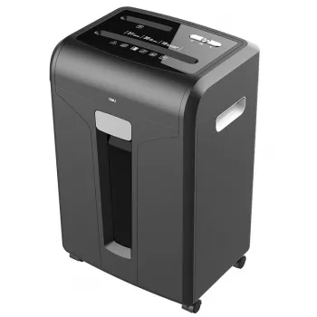 Niszczarka dokumentów Deli E14400, cięcie krzyżowe, 12 arkuszy, 23 l, czarna