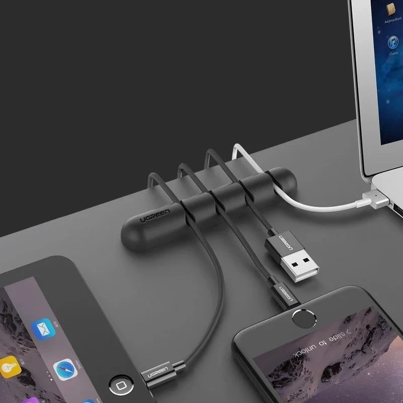 UGREEN 4-Slot Cable Management Clip (2 Pack) - Czarny