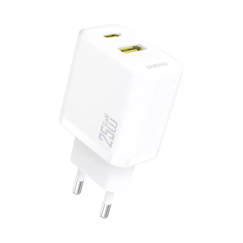 Dudao A26TEU GaN 25W USB-C USB-A Wall Charger White