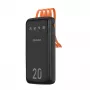 Dudao K6Pro+ Power Bank 20000mAh z 4 wbudowanymi kablami USB-C Micro USB Lightning USB-A Wejście Czarny