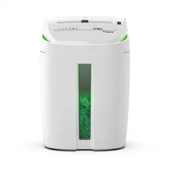 Niszczarka KOBRA Hybrid S4, cięcie krzyżowe, P-4, 10 arkuszy, 20 L, biały/antracyt