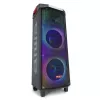 AIWA Power Audio Speaker KBTUS-710MKII 700W Przenośny Głośnik Imprezowy z Bluetooth, USB, SD, AUX, Radiem FM, Oświetleniem LED, Uchwytem Wózkowym, Kołami, Pilotem, Mikrofonem