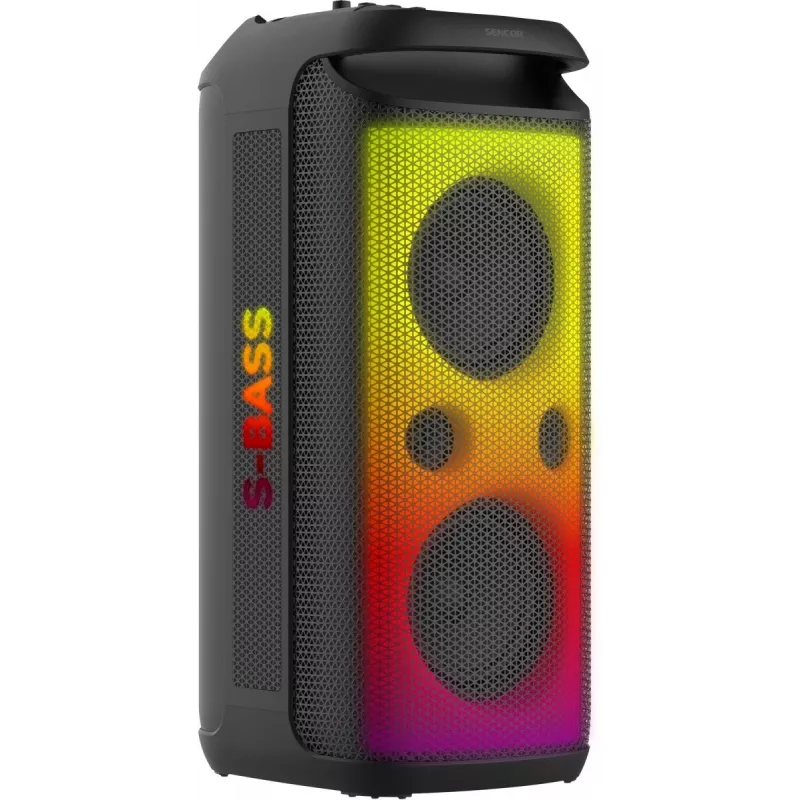 SENCOR Partycon CORE Power 140W Przenośny Głośnik Bluetooth z TWS, IPX4, RGB LED, Karaoke, Czarny
