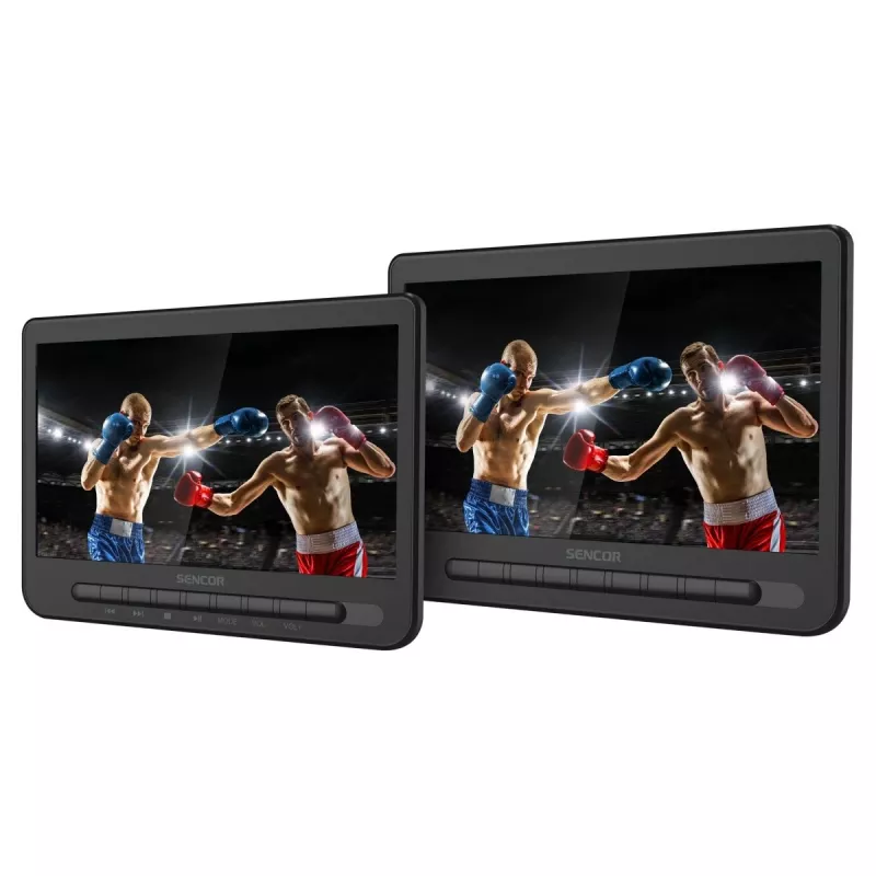 SENCOR SPV 7105 DUAL DVD 2x10 cali LCD Zagłówek Samochodowy Monitor