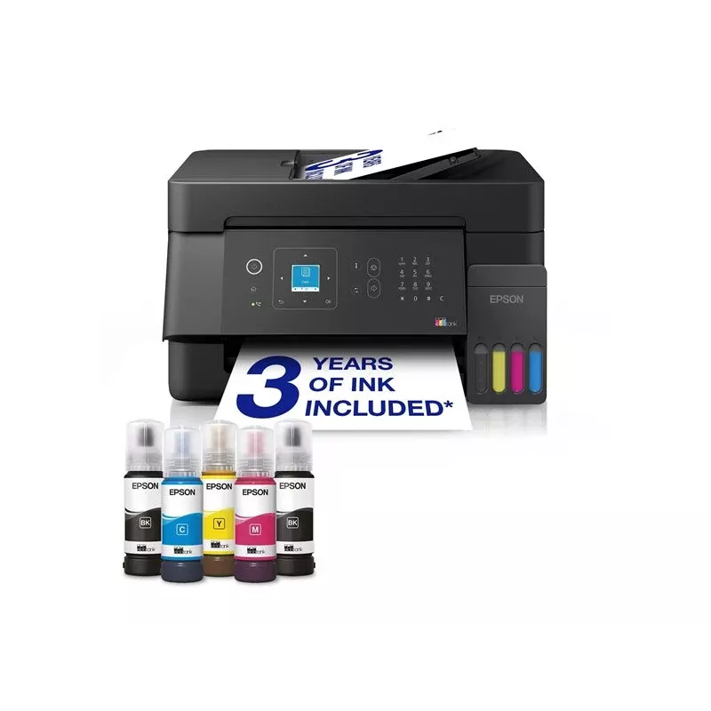 Epson L5390 Wielofunkcyjna Drukarka Atramentowa z Zbiornikami - Kolor - A4 - 33 str./min - Faks - Wi-Fi - LAN - ADF 30 arkuszy - Czarny