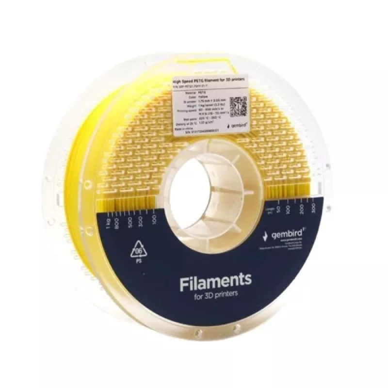 GEMBIRD Filament PETG High Speed, 1.75 mm, 1 kg, Żółty
