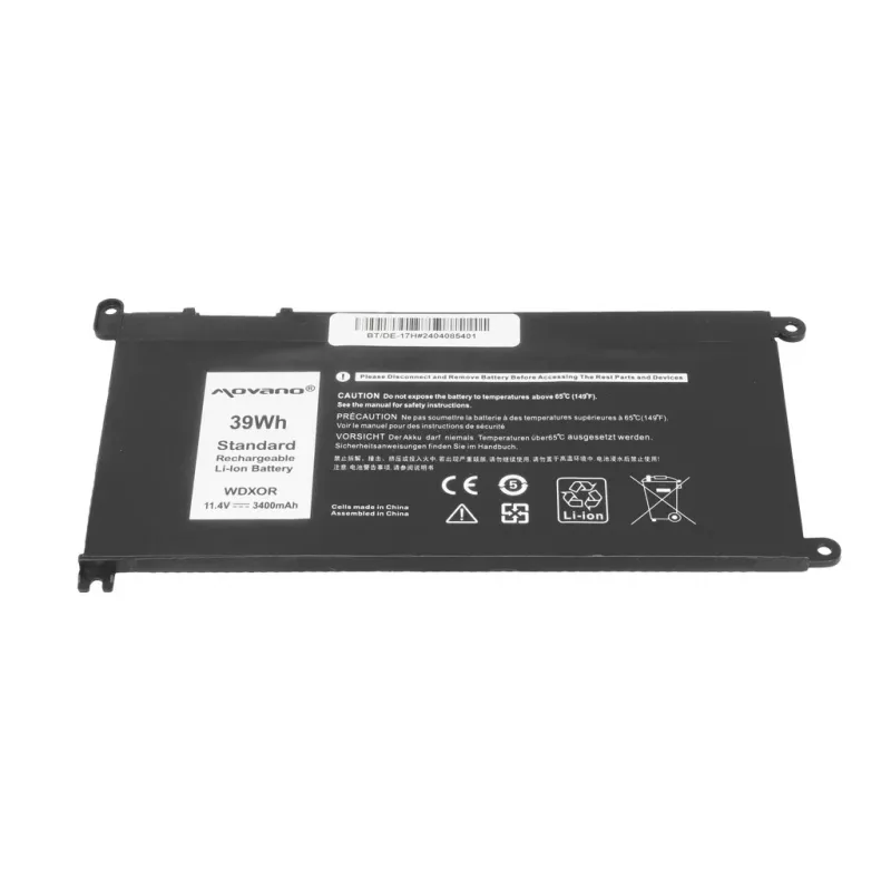 Bateria MITSU WDX0R P75F P62F P66F T2JX4 WDXOR do Dell - 3400 mAh (39 Wh)