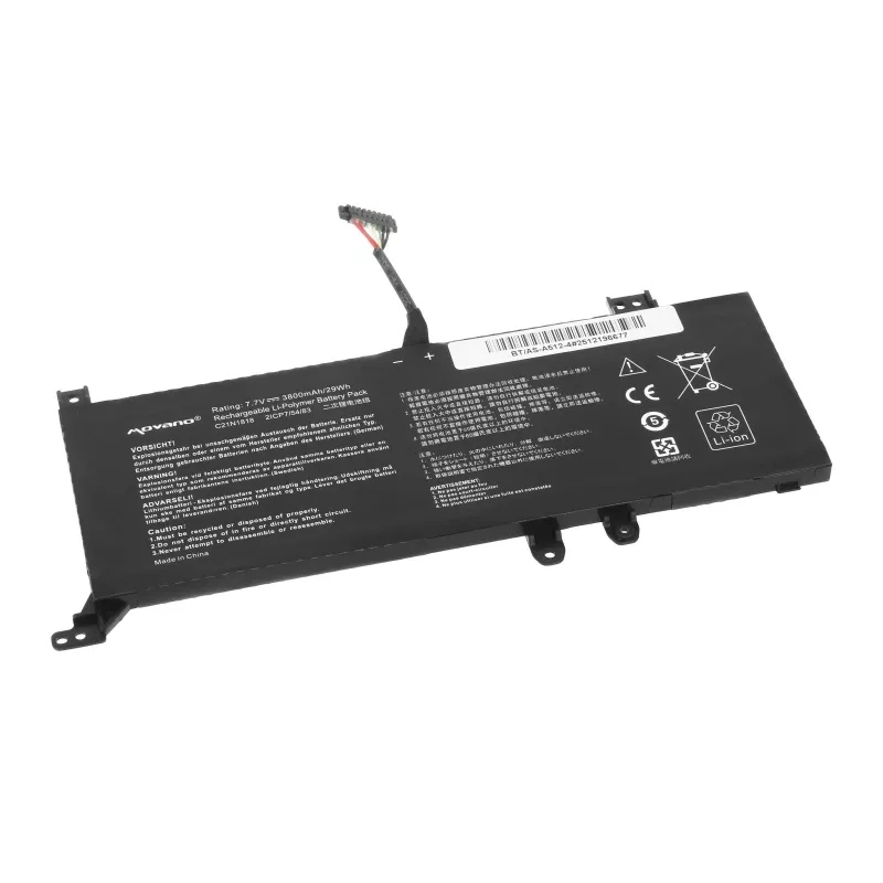 Bateria MITSU B21N1818-2 do Asus X512FA X512UF X509FB X509FA X509FJ X509 - 3800 mAh (29 Wh)