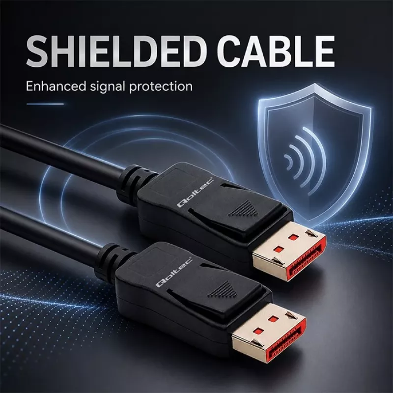 Qoltec DisplayPort v2.1 Kabel Męski-Męski 8K 54G 5m Czarny