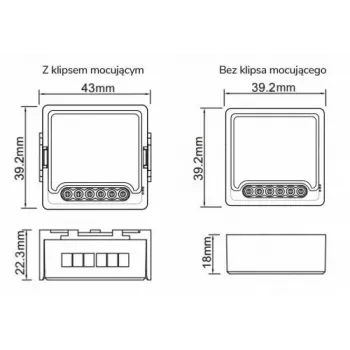 OXT T224 Mini moduł przekaźnika Wi-Fi 4-kanałowy Tuya Smart Life, styki beznapięciowe, 10A/kanał